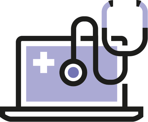 Laptop and Stethoscope icon