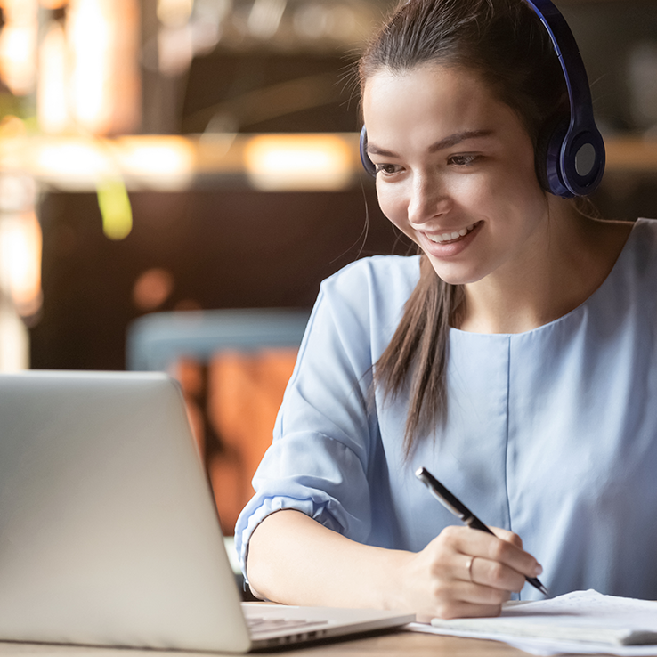 Woman doing eLearning