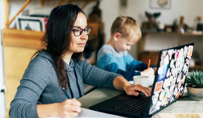 Concept Of Work From Home And Home Family Education Mom