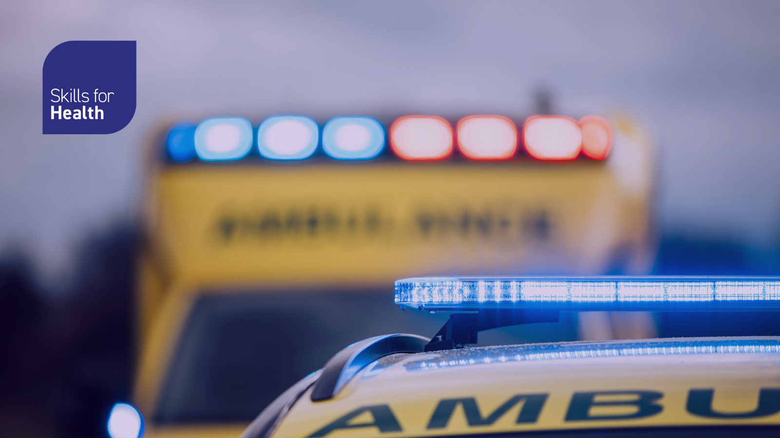 UK ambulance vehicles with blue lights one