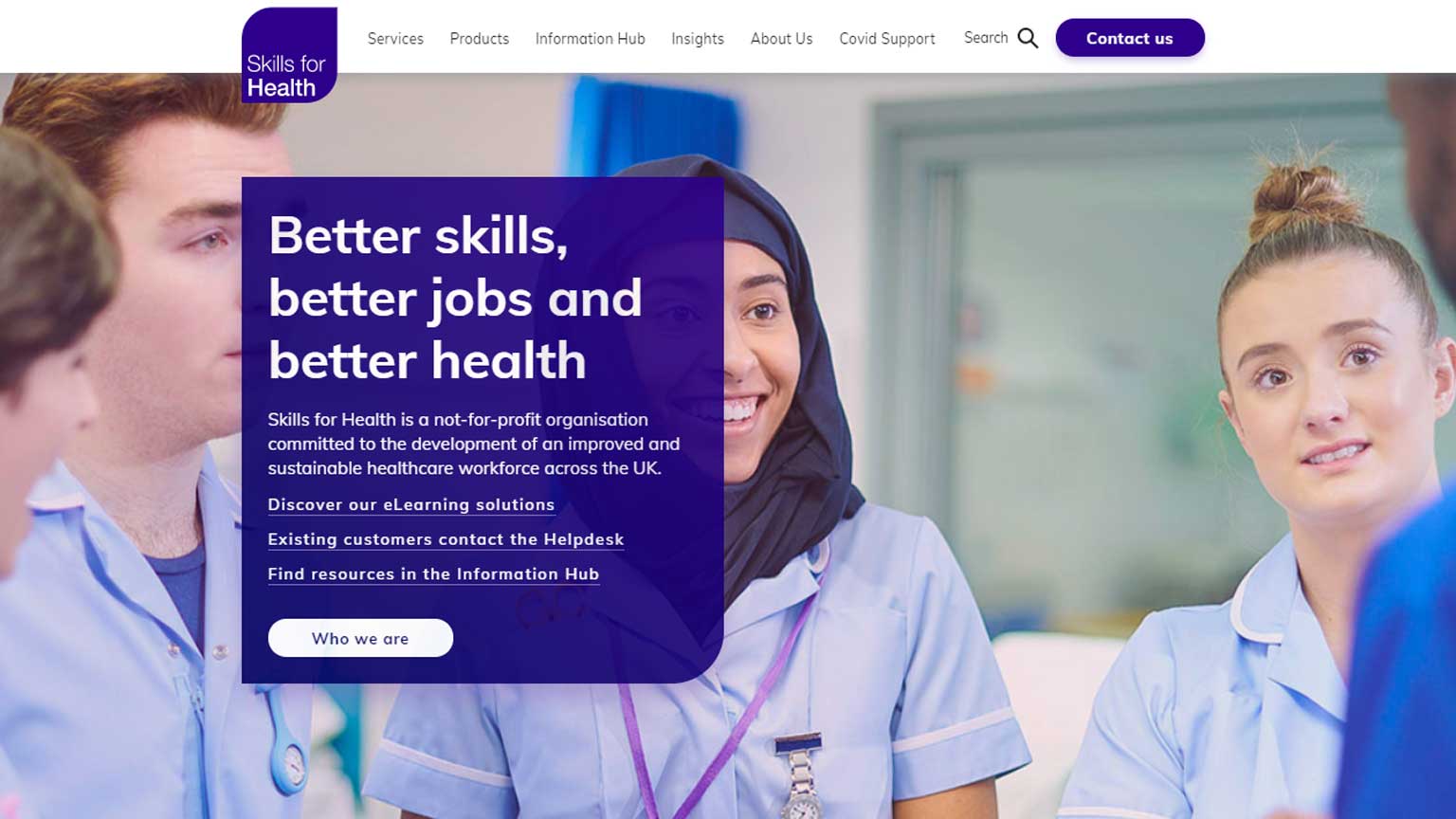 Screenshot of the Skills for Health website