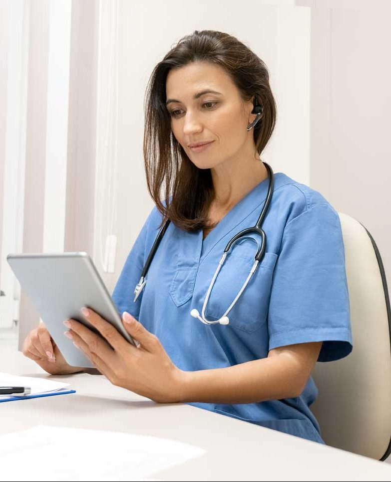 Photo of doctor with notebook