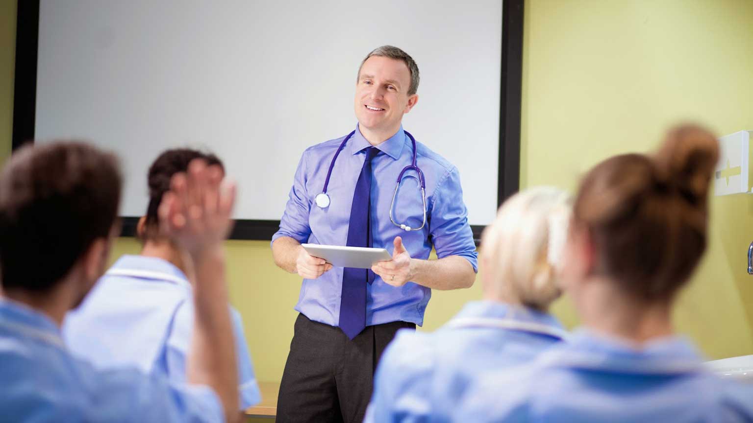 Photo of teacher doing Healthcare training