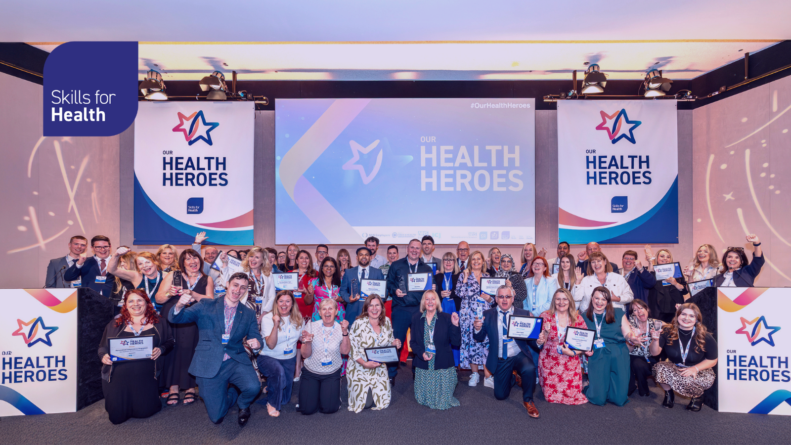 Group photo of all winners at Our Health Heroes Awards 2025