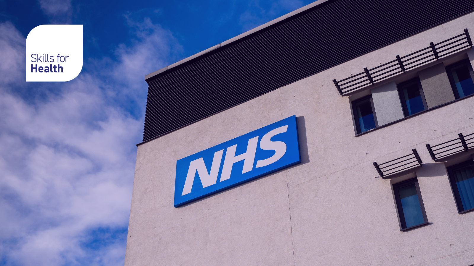 View of the NHS (National Health Service) logo at the Springfields Medical Centre in the centre of Warrington, Cheshire.
